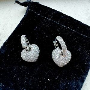 Silver earrings heart